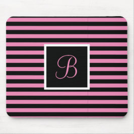 Chic Niedlicher Anfangsbuchstabe Rosa und Schwarz  Mousepad