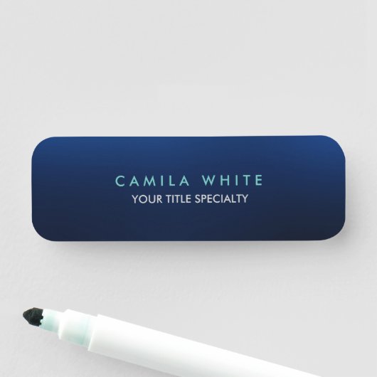 Chic Night Blue Elegante Beruflich Namensschild (Beispiel)