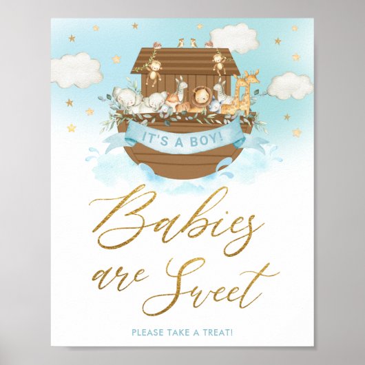 Chic Noahs Ark Boy Babies sind süße Leckerei-Zeich Poster (Vorne)