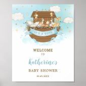 Chic Noahs Ark Boy Baby Dusche Willkommen Poster (Vorne)