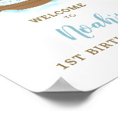 Chic Noahs Ark Boy Birthday Party Willkommen Poster (Ecke)
