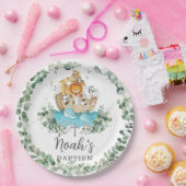 Chic Noahs Ark Greenery Taufe Christening Pappteller (Party)