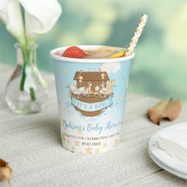 Chic Noahs Ark Niedlicher Tiere Blue Boy Baby Show Pappbecher