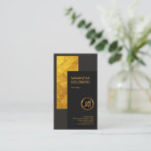 Chic-nobles Retro Imitat-Goldblatt-feines Speisen Visitenkarte (Stehend Vorderseite)