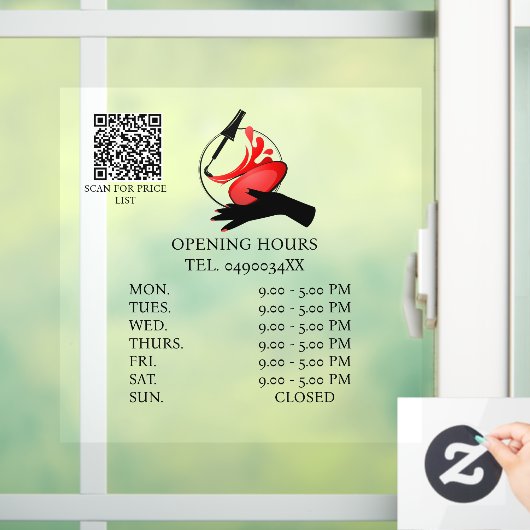 Chic Noir Nail Technician Window Fensteraufkleber (Zuhause)