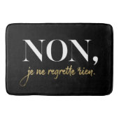 Chic Non Je Ne Regrette Rien Quote Black & Gold Badematte (Vorderseite)