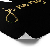 Chic Non Je Ne Regrette Rien Quote Black & Gold Poster (Ecke)