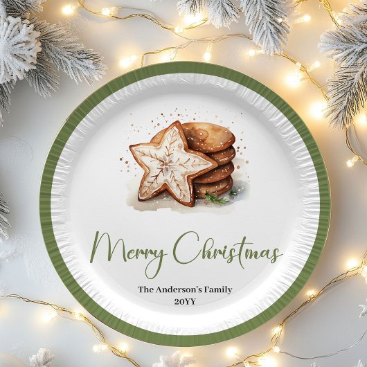 Chic Nordic Christmas Personalized Name Family Pappteller