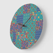 Chic Nostalgic Imitate Patchwork Round Wall Clock Große Wanduhr (Winkel)