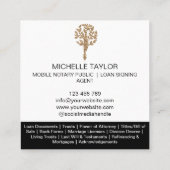 Chic Notary Loan Signing Agent Content Writer Copy Quadratische Visitenkarte (Rückseite)