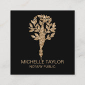 Chic Notary Loan Signing Agent Content Writer Copy Quadratische Visitenkarte (Vorderseite)