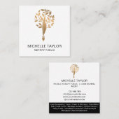 Chic Notary Loan Signing Agent Content Writer Copy Quadratische Visitenkarte (Vorne/Hinten)