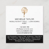 Chic Notary Loan Signing Agent Content Writer Copy Quadratische Visitenkarte (Rückseite)