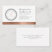 Chic Notary Loan Signing Briefmarke Rose Gold Foil Visitenkarte (Vorne/Hinten)