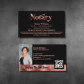 Chic Notary Public Rose Gold Foto QR Code Visitenkarte