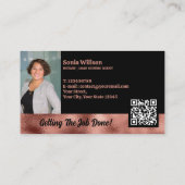 Chic Notary Public Rose Gold Foto QR Code Visitenkarte (Rückseite)