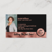 Chic Notary Public Rose Gold Foto Signing Visitenkarte (Rückseite)