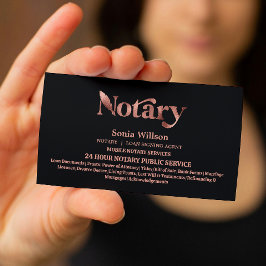 Chic Notary Public Rose Gold Loan Signing Agent Visitenkarte