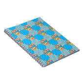 Chic Notebook: Blumenstreifen Polka Dots Patchwork Notizblock (Rechte Seite)