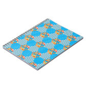 Chic Notebook: Blumenstreifen Polka Dots Patchwork Notizblock (Linke Seite)