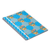 Chic Notebook: Blumenstreifen Polka Dots Patchwork Notizblock (Rechte Seite)