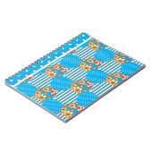 Chic Notebook: Blumenstreifen Polka Dots Patchwork Notizblock (Linke Seite)
