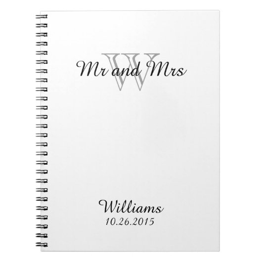 CHIC NOTEBOOK_ " Herr u. Frau" WEISS Notizblock (Vorderseite)