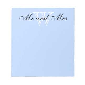CHIC NOTEPAD_" "Herr und Frau" WHITE/BLUE Notizblock
