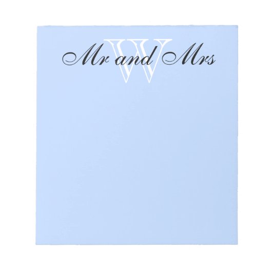 CHIC NOTEPAD_" "Herr und Frau" WHITE/BLUE Notizblock (Vorderseite)
