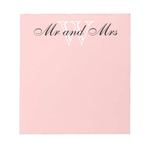 CHIC NOTEPAD_" "Herr und Frau" WHITE/BLUSH PINK Notizblock