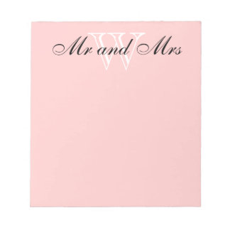 CHIC NOTEPAD_" "Herr und Frau" WHITE/BLUSH PINK Notizblock