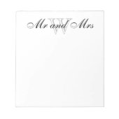 CHIC NOTEPAD_"Mr. and Mrs." WHITE Notizblock (Vorderseite)