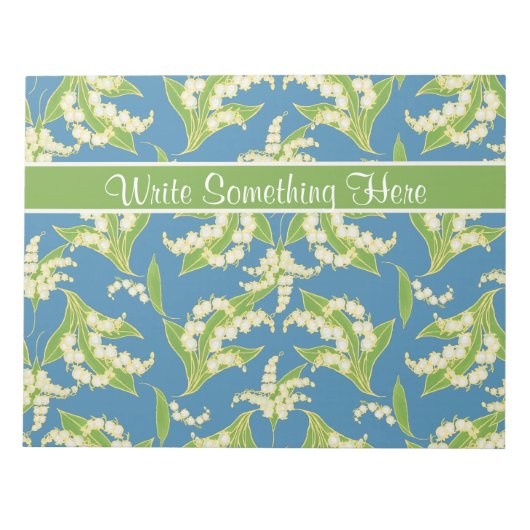 Chic Notepad oder Jotter: Lilies of the Valley, Bl Notizblock (Vorderseite)