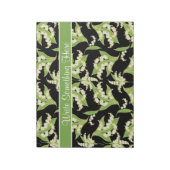 Chic Notepad oder Jotter: Lily of the Valley, Blac Notizblock (Rotiert)