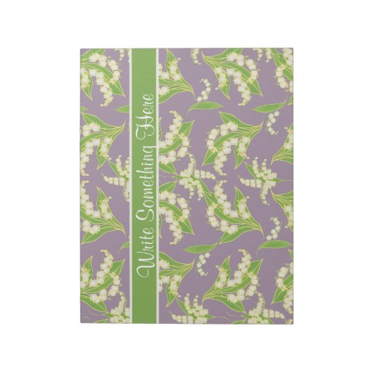 Chic Notepad oder Jotter: Lily of the Valley, Mauv Notizblock (Rotiert)