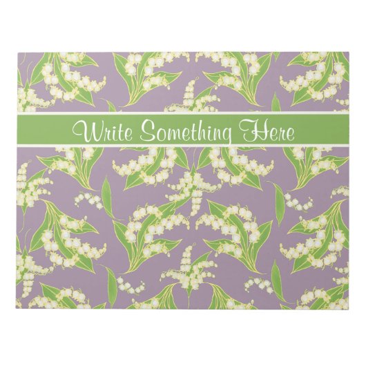 Chic Notepad oder Jotter: Lily of the Valley, Mauv Notizblock (Vorderseite)
