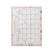 Chic NYC Muster Pink Monthly Name Notizblock (Rotiert)