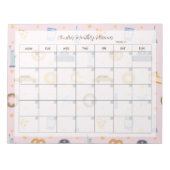 Chic NYC Muster Pink Monthly Name Notizblock (Vorderseite)