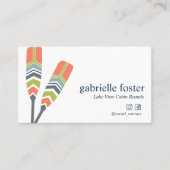 Chic Oars Lake Ocean Beach Cabin Vacation Rentalf Visitenkarte (Vorderseite)