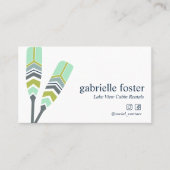 Chic Oars Lake Ocean Beach Cabin Vacation Rentalf Visitenkarte (Vorderseite)