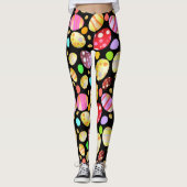 Chic Oaster Eggs Muster Schwarz Leggings (Vorderseite)