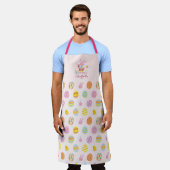 Chic Oaster Pink Bunny Garden Eggen Muster Schürze (Getragen)