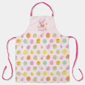 Chic Oaster Pink Bunny Garden Eggen Muster Schürze (Vorderseite)