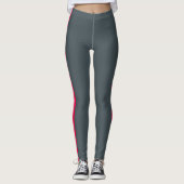 Chic Obsidian Grey Bright Pink Side Panel Leggings (Vorderseite)