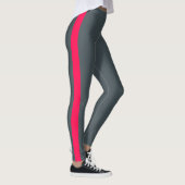 Chic Obsidian Grey Bright Pink Side Panel Leggings (Rechts)