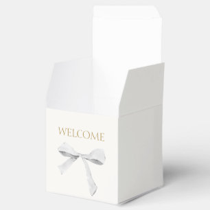 Chic Off White Begrüßung von Hochzeiten Geschenkschachtel