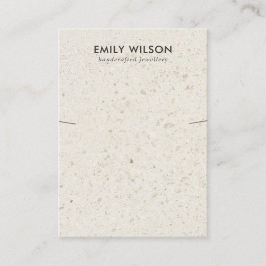 CHIC OFF WHITE TERRAZZO NECKLACE BRACELET DISPLAY VISITENKARTE (Vorderseite)