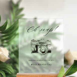 Chic, Oh Snap Hashtag Kamera Hochzeit Mattierten S Acrylschild