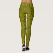 Chic Olive and Black Fracture Pattern Leggings (Rückseite)
