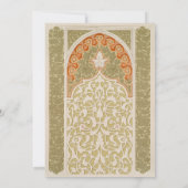 Chic Olive & Coral Art Nouveau Hochzeit Einladung (Rückseite)